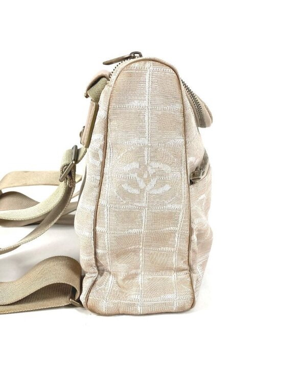 Chanel Backpack CC Logo Nylon Leather Beige main image 7